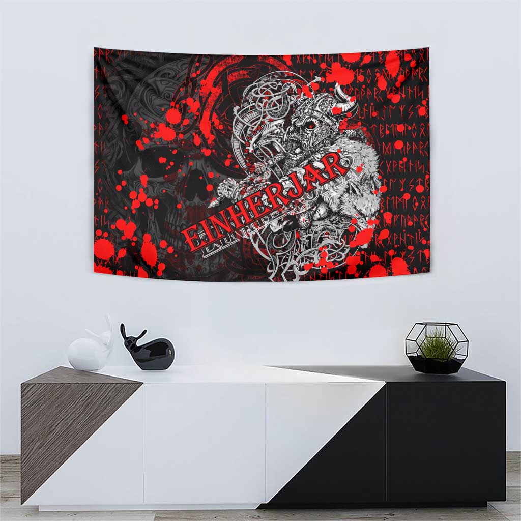 Einherjar Valhalla Tapestry Viking Warrior Rage Style