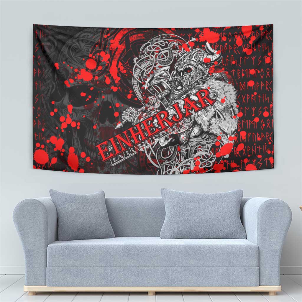 Einherjar Valhalla Tapestry Viking Warrior Rage Style