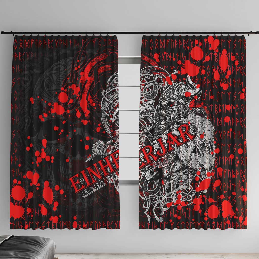 Einherjar Valhalla Window Curtain Viking Warrior Rage Style