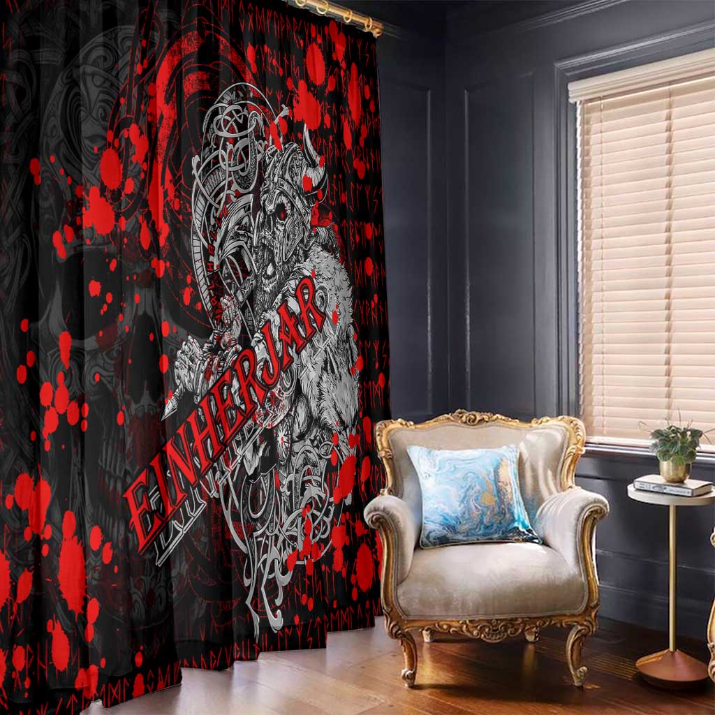 Einherjar Valhalla Window Curtain Viking Warrior Rage Style