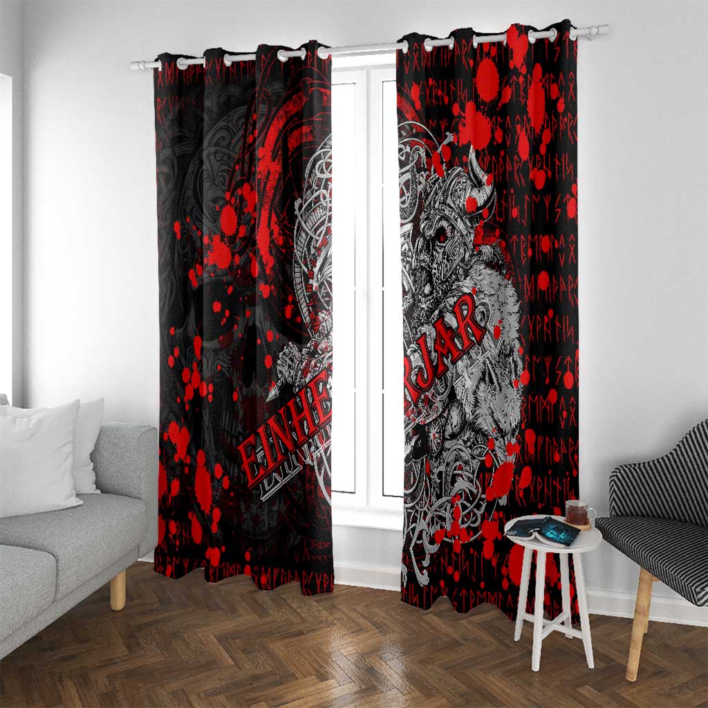 Einherjar Valhalla Window Curtain Viking Warrior Rage Style