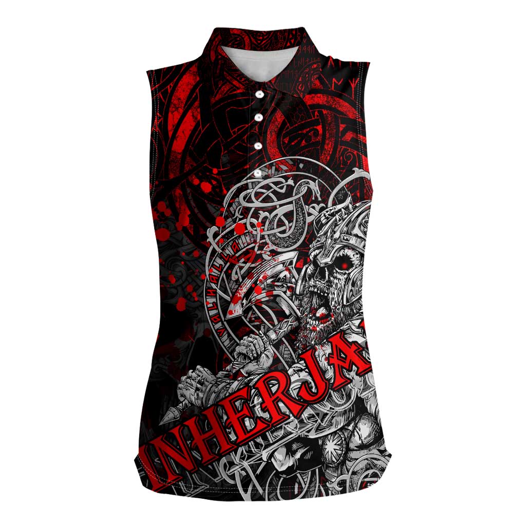Einherjar Valhalla Women Sleeveless Polo Shirt Viking Warrior Rage Style
