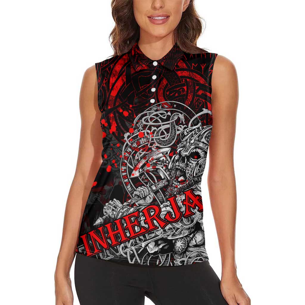 Einherjar Valhalla Women Sleeveless Polo Shirt Viking Warrior Rage Style
