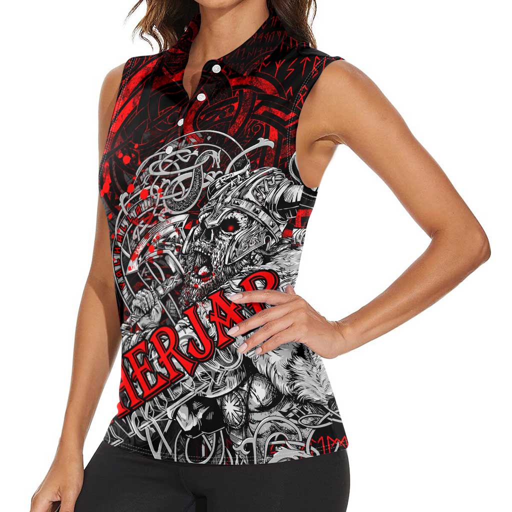 Einherjar Valhalla Women Sleeveless Polo Shirt Viking Warrior Rage Style