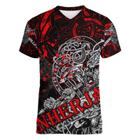 Einherjar Valhalla Women V-Neck T-Shirt Viking Warrior Rage Style