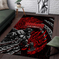 Berserker Bear Warrior Viking Area Rug Tribal Strength and Runic Blood