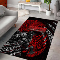 Berserker Bear Warrior Viking Area Rug Tribal Strength and Runic Blood