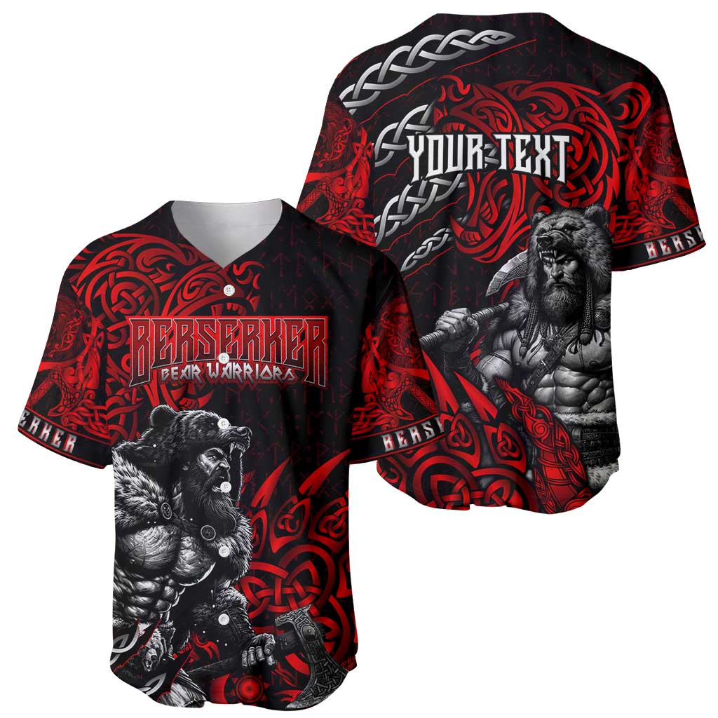 Berserker Bear Warrior Viking Baseball Jersey Tribal Strength and Runic Blood