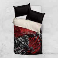 Berserker Bear Warrior Viking Bedding Set Tribal Strength and Runic Blood