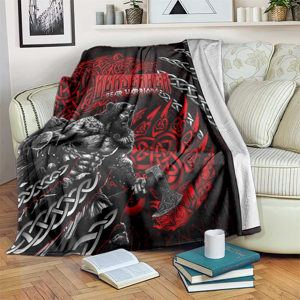Berserker Bear Warrior Viking Blanket Tribal Strength and Runic Blood