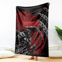 Berserker Bear Warrior Viking Blanket Tribal Strength and Runic Blood