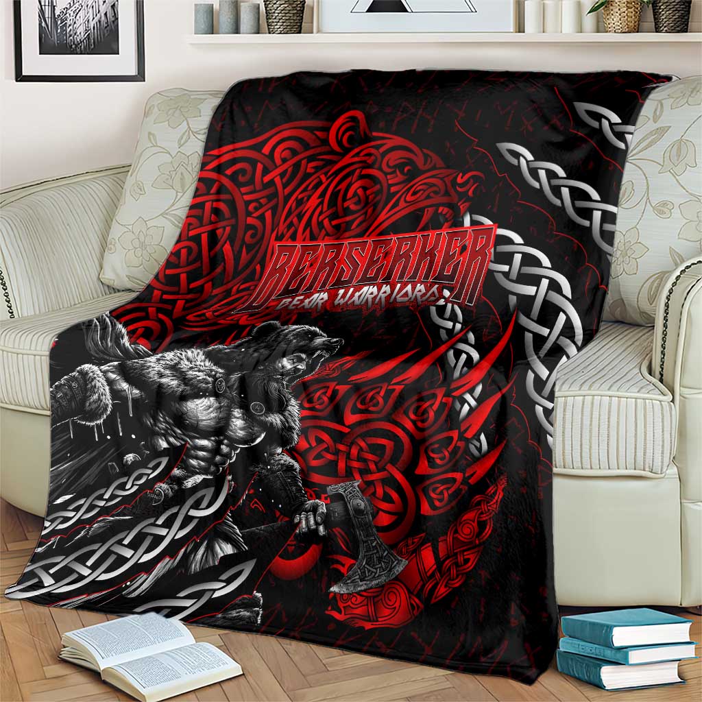Berserker Bear Warrior Viking Blanket Tribal Strength and Runic Blood