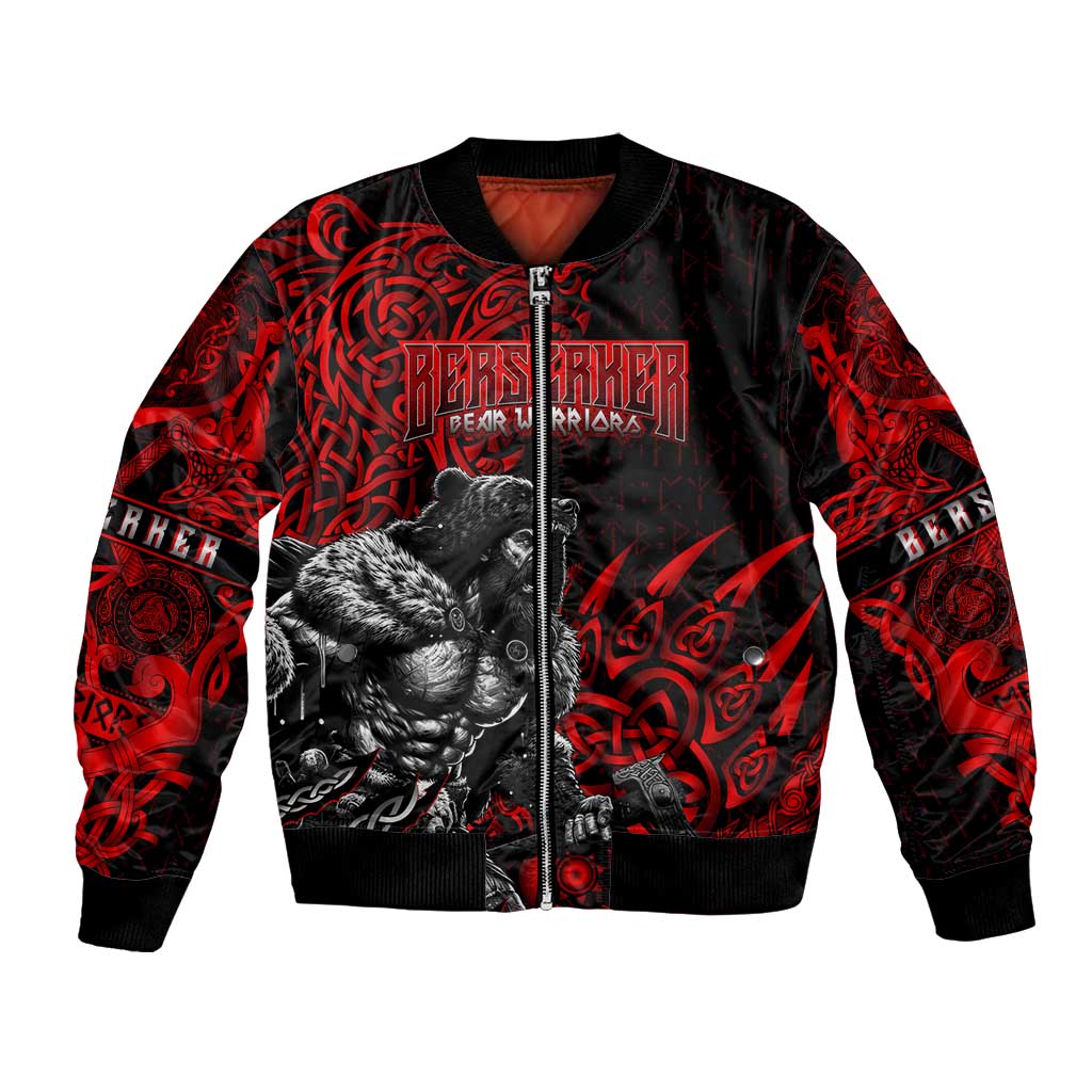 Berserker Bear Warrior Viking Bomber Jacket Tribal Strength and Runic Blood