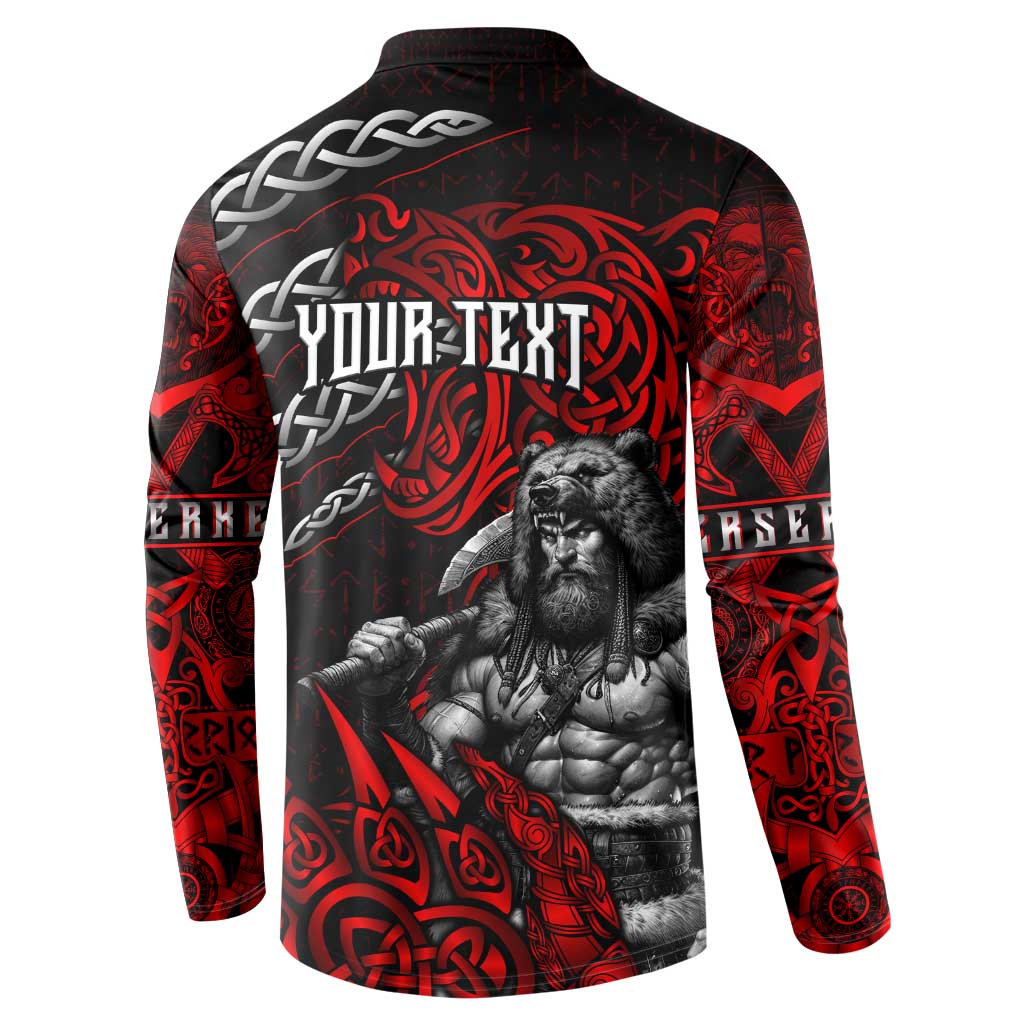 Berserker Bear Warrior Viking Button Sweatshirt Tribal Strength and Runic Blood