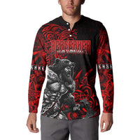 Berserker Bear Warrior Viking Button Sweatshirt Tribal Strength and Runic Blood