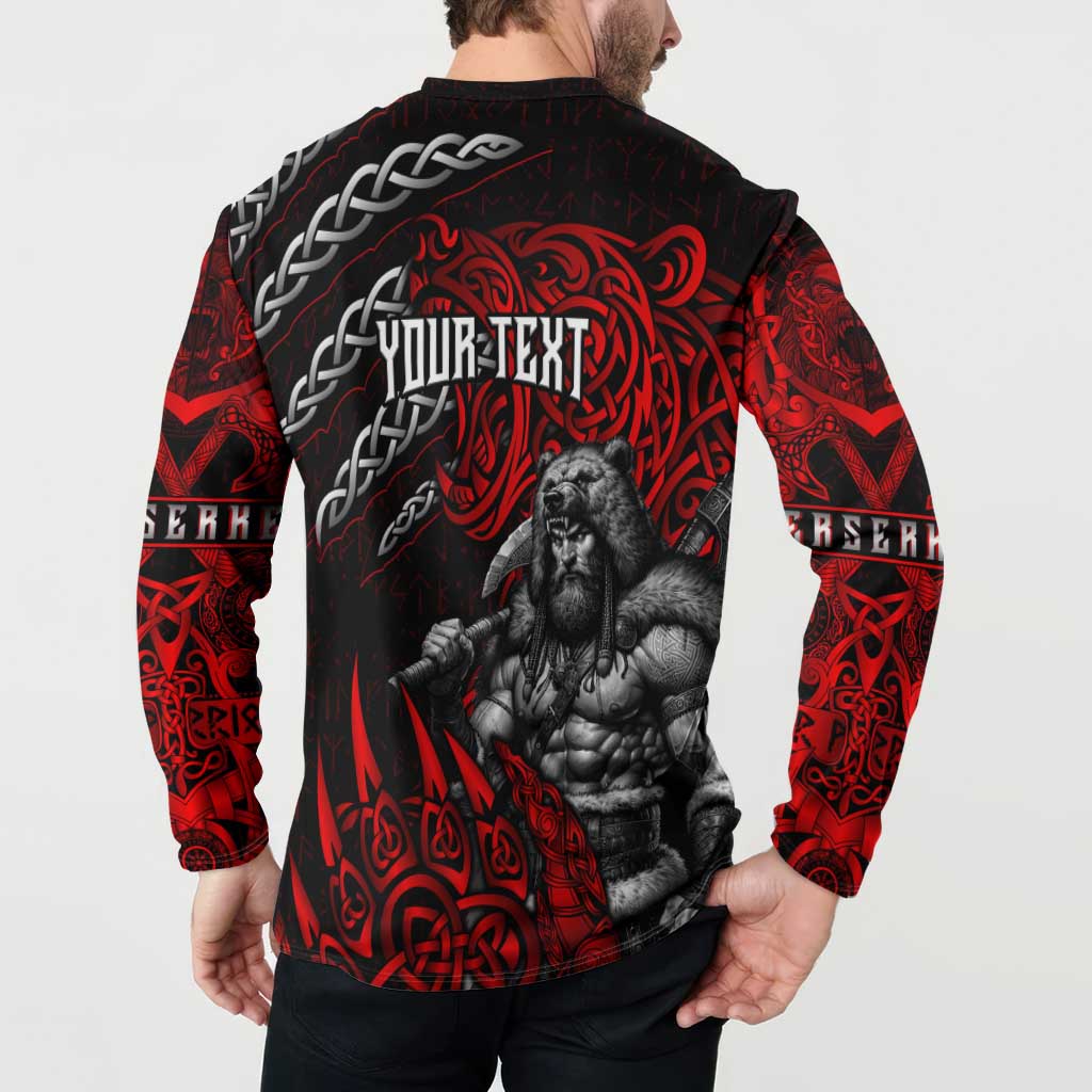 Berserker Bear Warrior Viking Button Sweatshirt Tribal Strength and Runic Blood