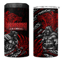 Berserker Bear Warrior Viking 4 in 1 Can Cooler Tumbler Tribal Strength and Runic Blood
