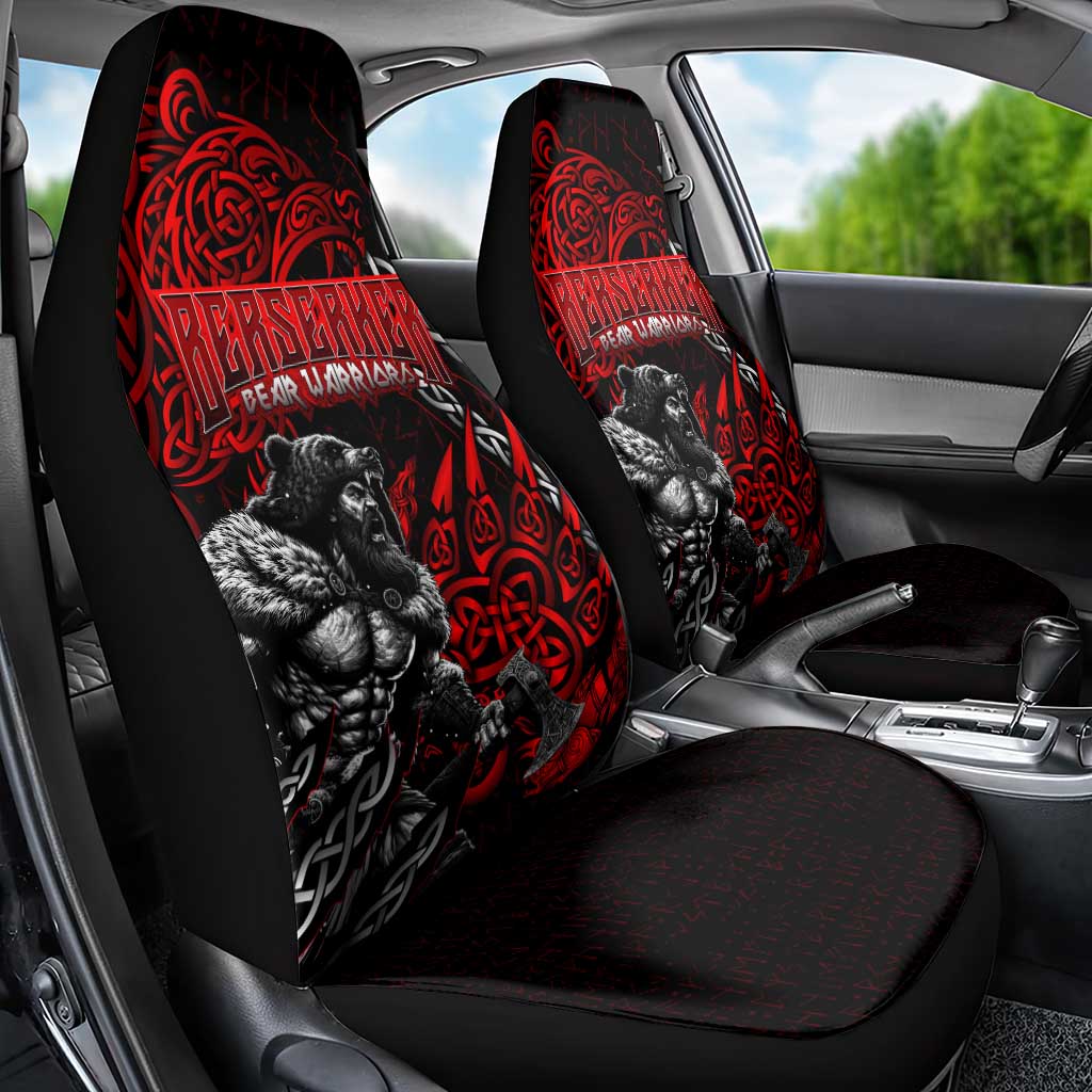 Berserker Bear Warrior Viking Car Seat Cover Tribal Strength and Runic Blood