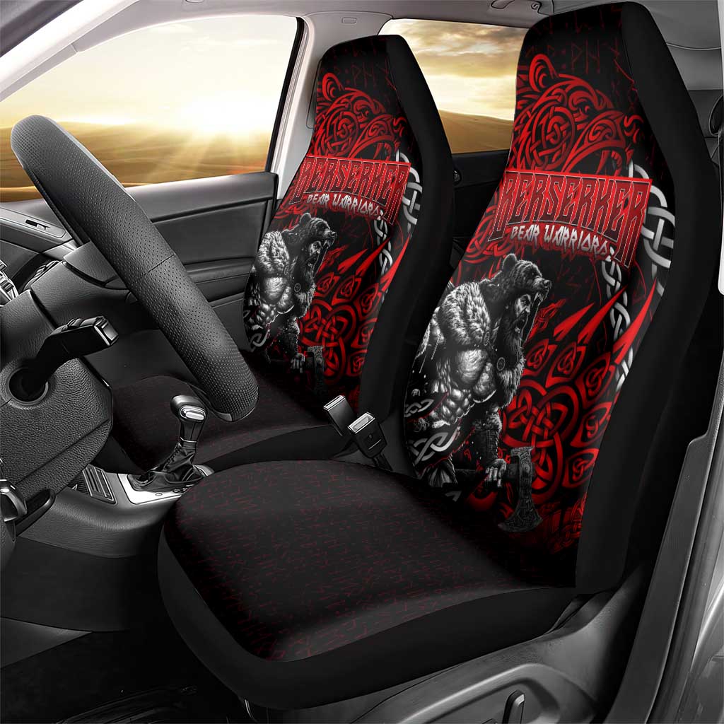 Berserker Bear Warrior Viking Car Seat Cover Tribal Strength and Runic Blood