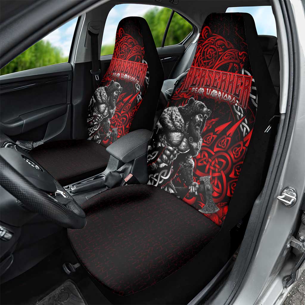 Berserker Bear Warrior Viking Car Seat Cover Tribal Strength and Runic Blood