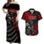 Berserker Bear Warrior Viking Couples Matching Off Shoulder Maxi Dress and Hawaiian Shirt Tribal Strength and Runic Blood