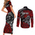 Berserker Bear Warrior Viking Couples Matching Short Sleeve Bodycon Dress and Long Sleeve Button Shirt Tribal Strength and Runic Blood
