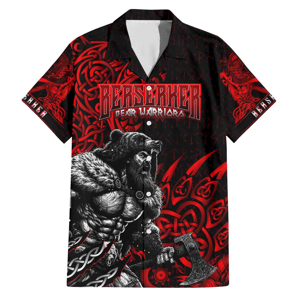 Berserker Bear Warrior Viking Family Matching Mermaid Dress and Hawaiian Shirt Tribal Strength and Runic Blood