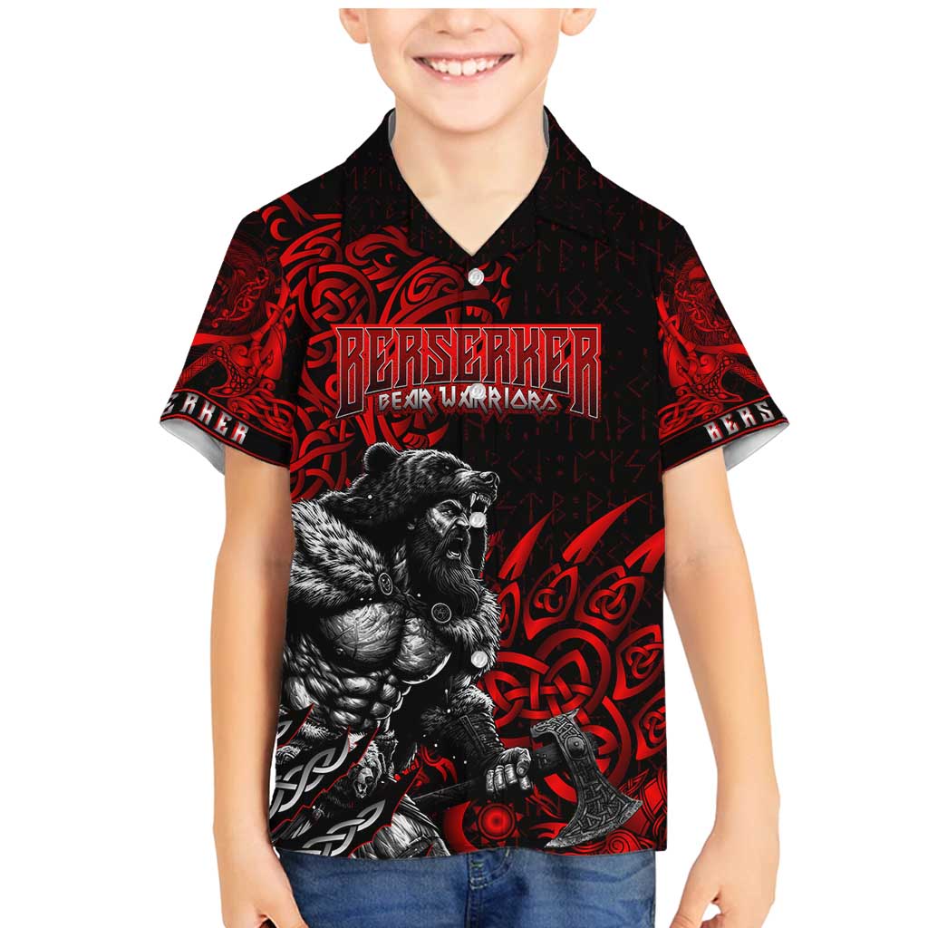 Berserker Bear Warrior Viking Family Matching Mermaid Dress and Hawaiian Shirt Tribal Strength and Runic Blood