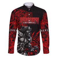 Berserker Bear Warrior Viking Family Matching Off The Shoulder Long Sleeve Dress and Hawaiian Shirt Tribal Strength and Runic Blood