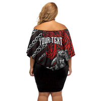 Berserker Bear Warrior Viking Family Matching Off Shoulder Short Dress and Hawaiian Shirt Tribal Strength and Runic Blood
