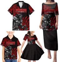 Berserker Bear Warrior Viking Family Matching Puletasi and Hawaiian Shirt Tribal Strength and Runic Blood