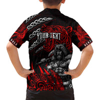 Berserker Bear Warrior Viking Family Matching Summer Maxi Dress and Hawaiian Shirt Tribal Strength and Runic Blood