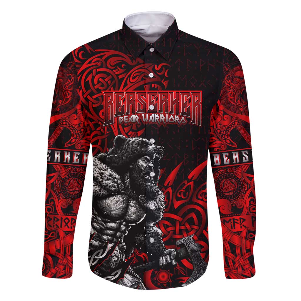 Berserker Bear Warrior Viking Family Matching Summer Maxi Dress and Hawaiian Shirt Tribal Strength and Runic Blood