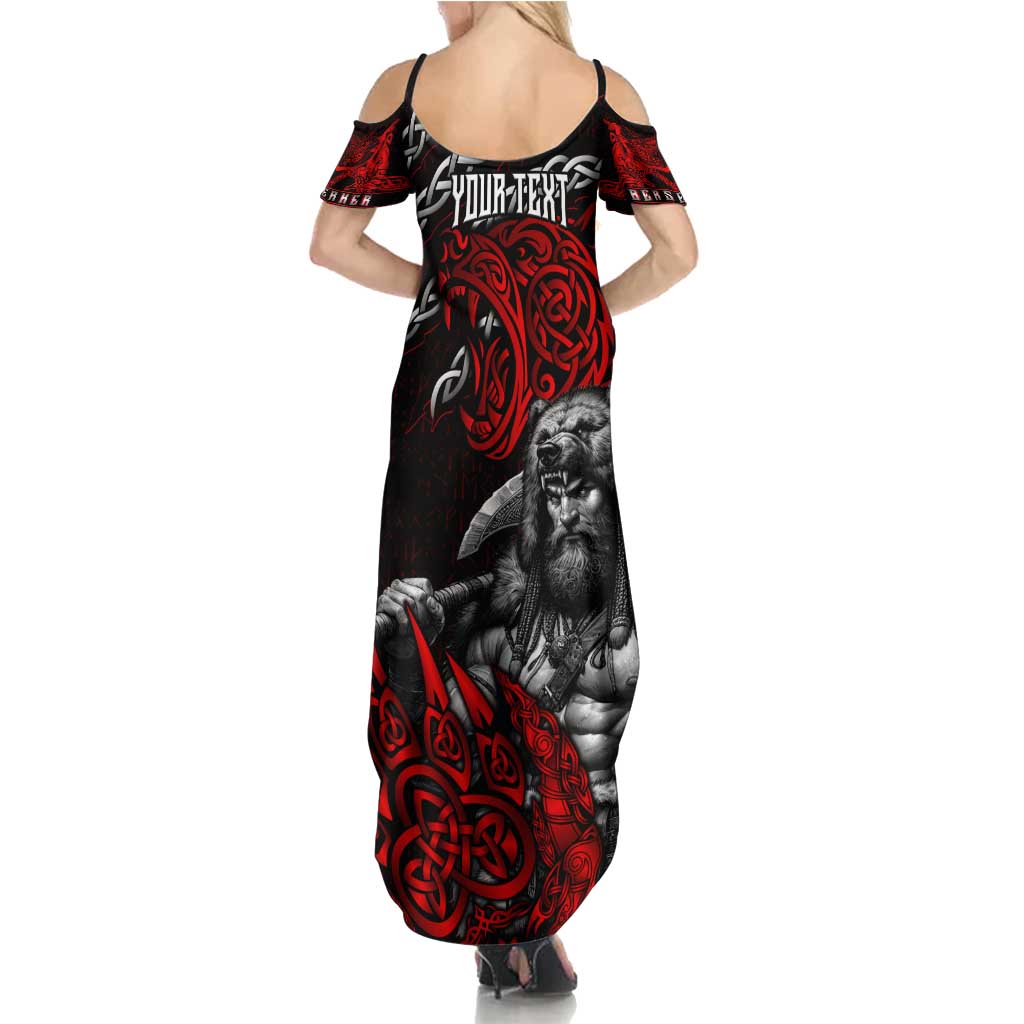 Berserker Bear Warrior Viking Family Matching Summer Maxi Dress and Hawaiian Shirt Tribal Strength and Runic Blood