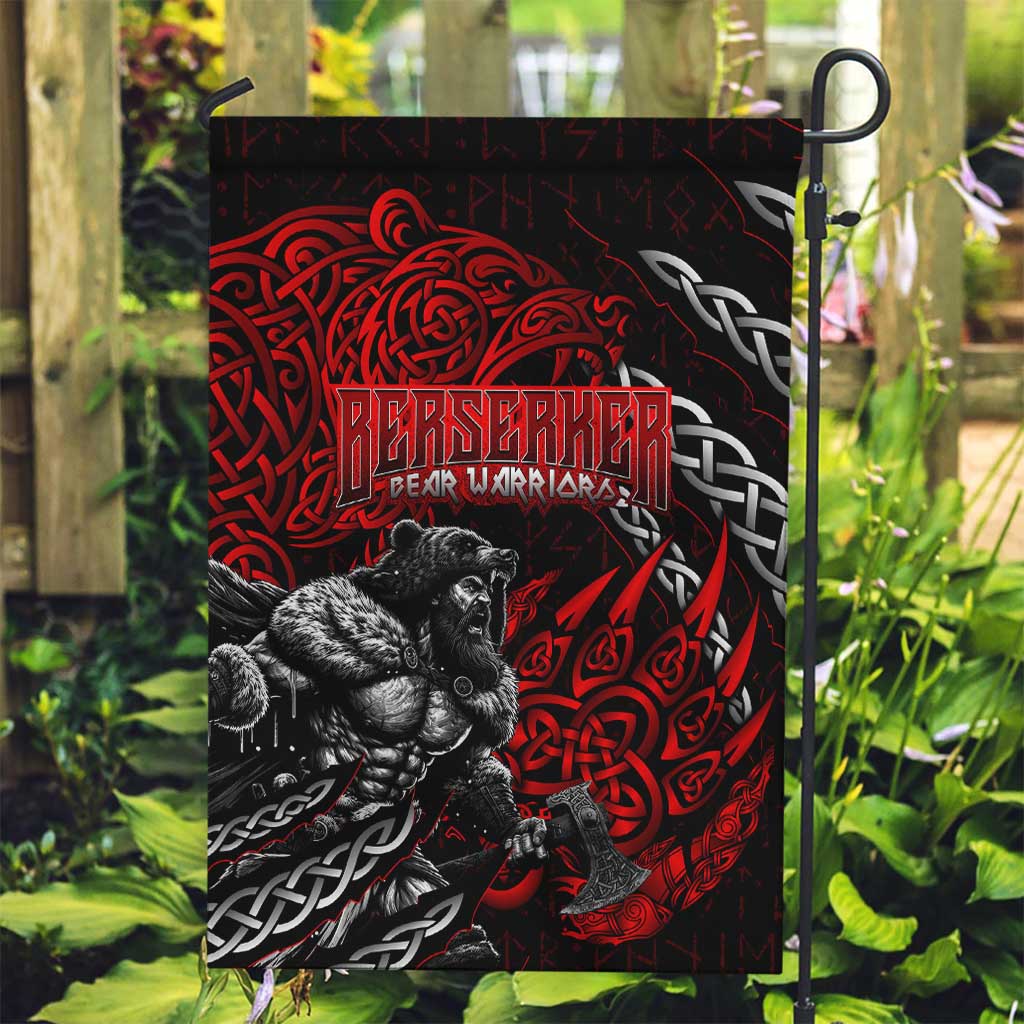 Berserker Bear Warrior Viking Garden Flag Tribal Strength and Runic Blood