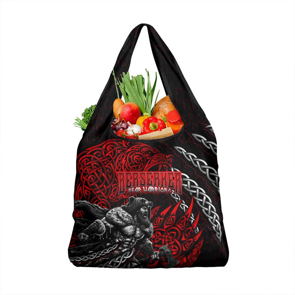 Berserker Bear Warrior Viking Grocery Bag Tribal Strength and Runic Blood