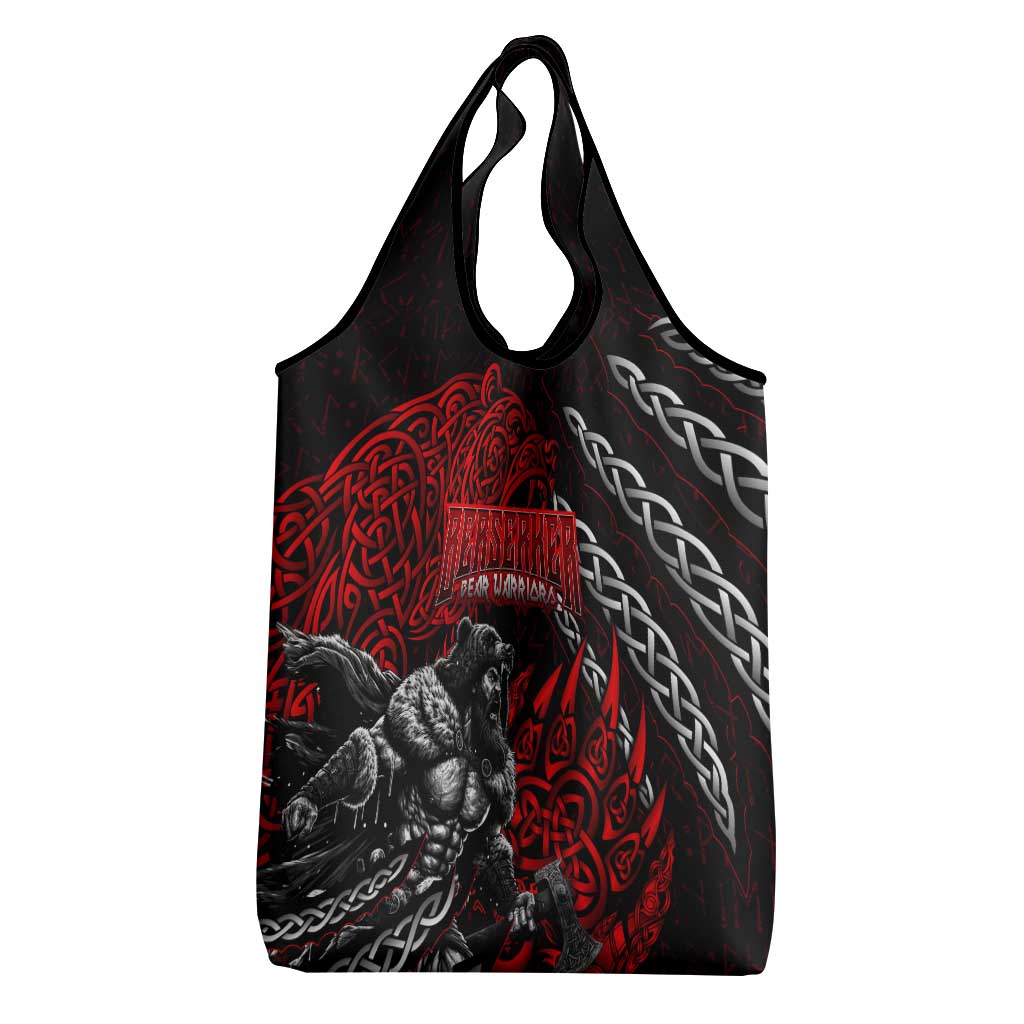 Berserker Bear Warrior Viking Grocery Bag Tribal Strength and Runic Blood