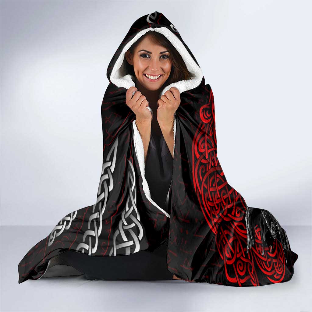 Berserker Bear Warrior Viking Hooded Blanket Tribal Strength and Runic Blood