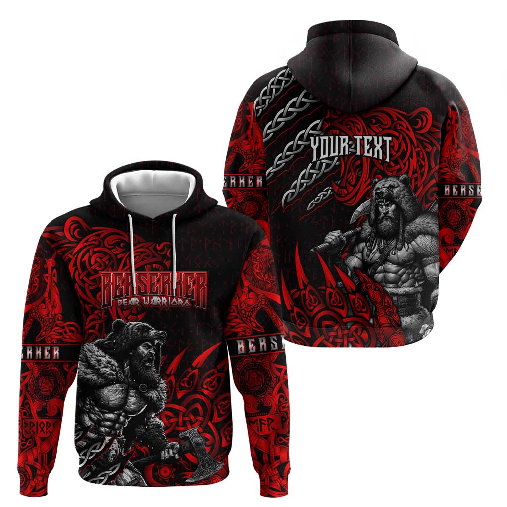 Berserker Bear Warrior Viking Hoodie Tribal Strength and Runic Blood