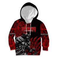 Berserker Bear Warrior Viking Kid Hoodie Tribal Strength and Runic Blood