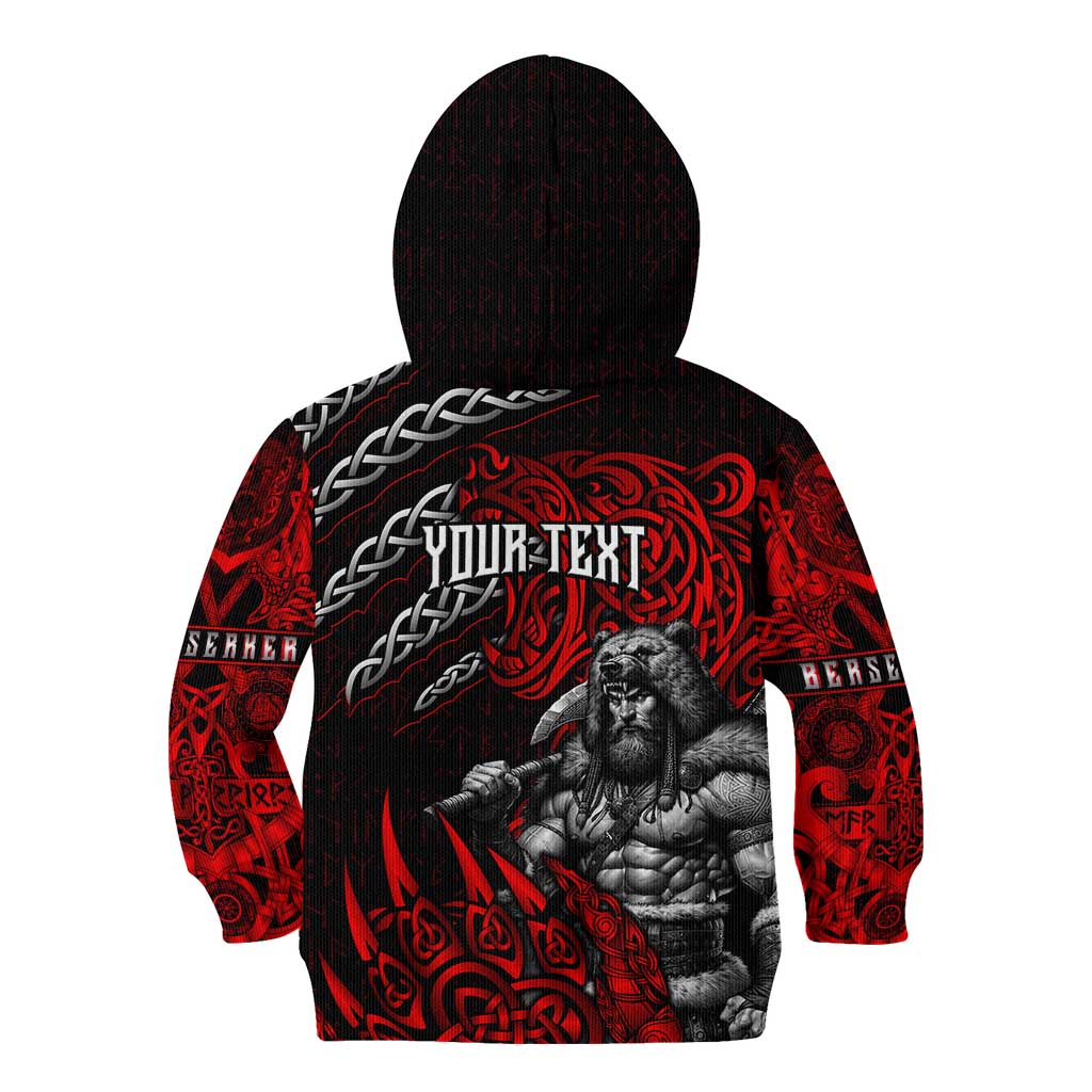 Berserker Bear Warrior Viking Kid Hoodie Tribal Strength and Runic Blood