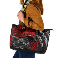 Berserker Bear Warrior Viking Leather Tote Bag Tribal Strength and Runic Blood