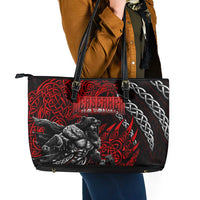 Berserker Bear Warrior Viking Leather Tote Bag Tribal Strength and Runic Blood