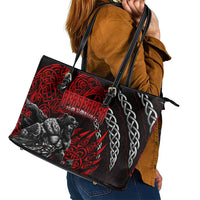 Berserker Bear Warrior Viking Leather Tote Bag Tribal Strength and Runic Blood