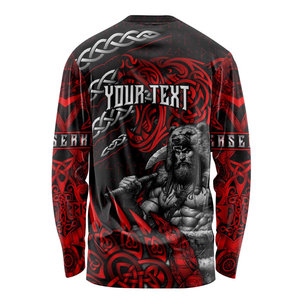 Berserker Bear Warrior Viking Long Sleeve Shirt Tribal Strength and Runic Blood