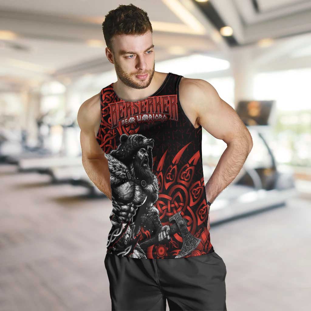 Berserker Bear Warrior Viking Men Tank Top Tribal Strength and Runic Blood