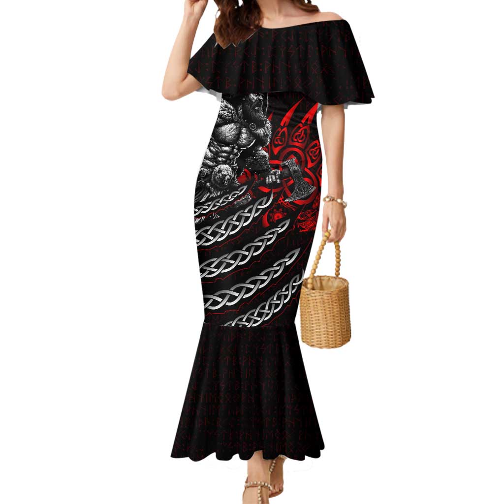 Berserker Bear Warrior Viking Mermaid Dress Tribal Strength and Runic Blood