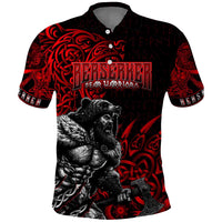 Berserker Bear Warrior Viking Polo Shirt Tribal Strength and Runic Blood