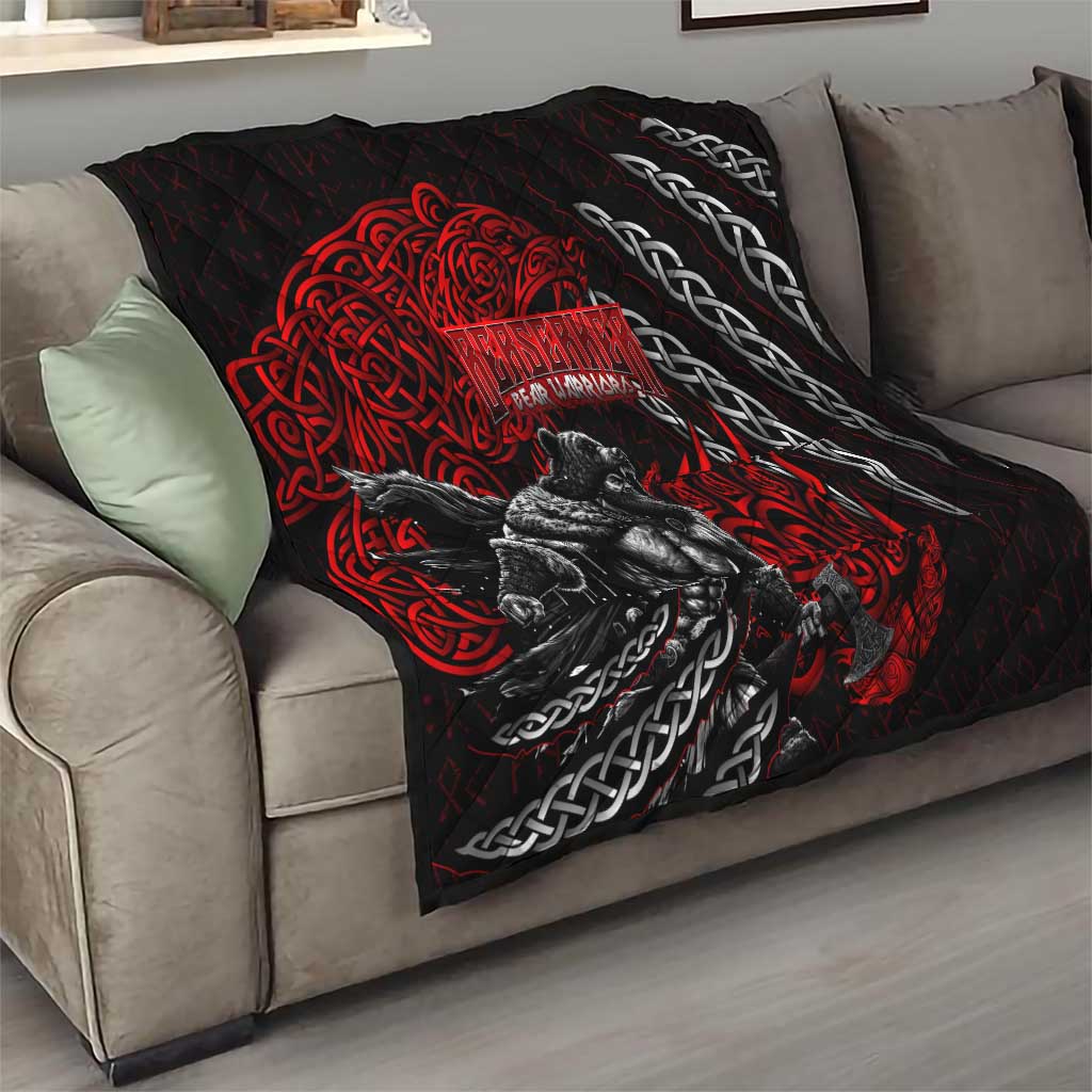 Berserker Bear Warrior Viking Quilt Tribal Strength and Runic Blood