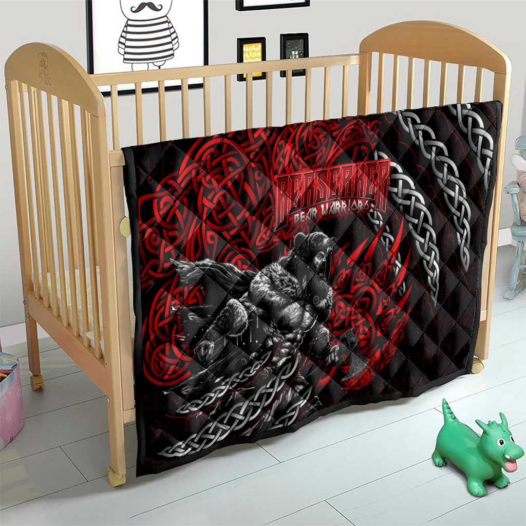 Berserker Bear Warrior Viking Quilt Tribal Strength and Runic Blood